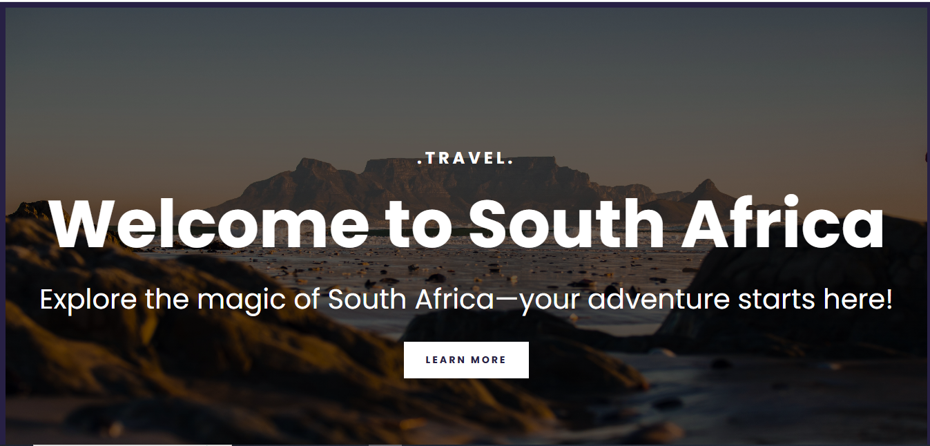 Screenshot of Travel Landing Page project
